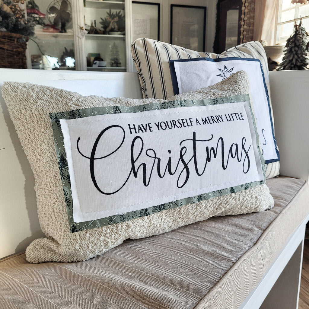 MERRY LITTLE CHRISTMAS LUMBAR PILLOW (2 OPTIONS)