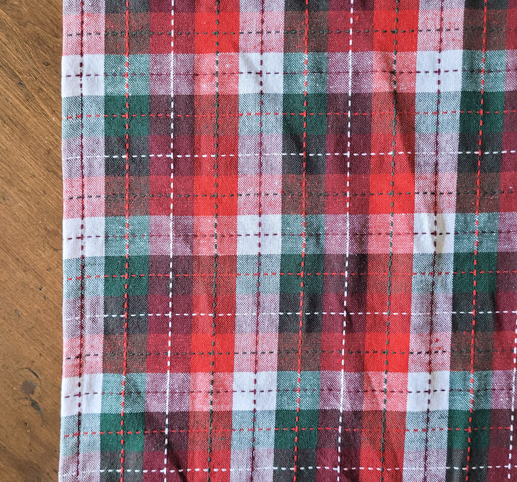 HANDMADE DARK PLAID RUNNER, 84"