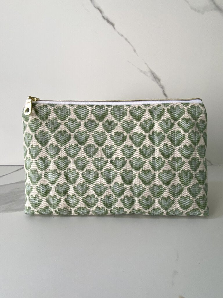 QUILTED COSMETIC CASE (MANY COLOR OPTIONS)